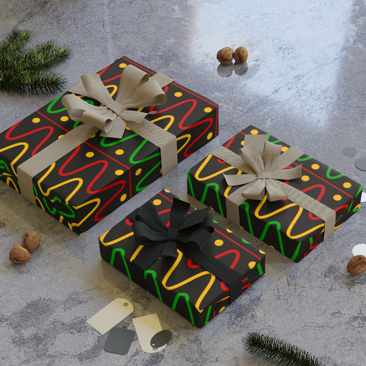 Kwanzaa Gift Wrapping Paper Rolls, 1pc – Afrolii
